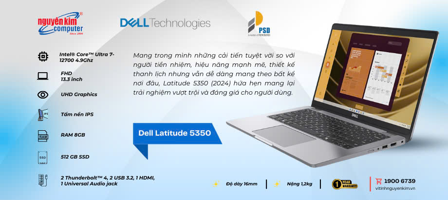 Dell Latitude 5350 (2024): Sự Kết Hợp Giữa Tính Linh Động và Hiệu Suất