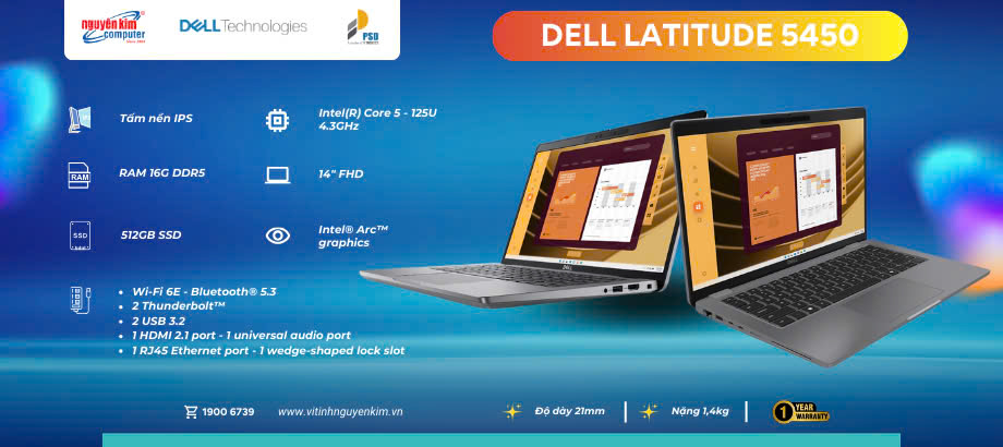 Dell Latitude 5450 cấu hình chuẩn doanh nghiệp