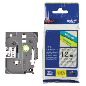 Nhãn in Brother TZe-131 - 12mm, Đen trên Trong suốt0
