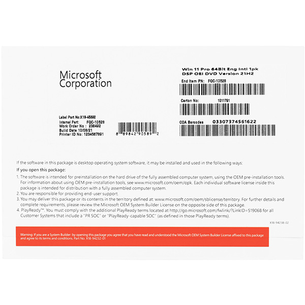 Phần mềm Microsoft Windows 11 Pro (1 PC, Vĩnh viễn)0